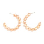 Wholesale glass Crystal Beaded Hoop Earrings D