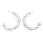 Wholesale glass Crystal Beaded Hoop Earrings D
