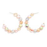 Wholesale glass Crystal Beaded Hoop Earrings D