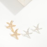 Wholesale rhinestone Studded Starfish Earrings L