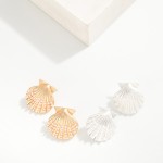 Wholesale metal Shell Drop Earrings Pearl Details L