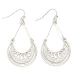 Wholesale metal Crescent Drop Earrings Hollow Teardrop Details L