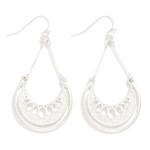 Wholesale metal Crescent Drop Earrings Hollow Teardrop Details L