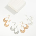 Wholesale metal Crescent Drop Earrings Hollow Teardrop Details L