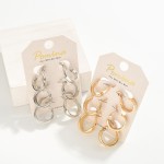 Wholesale set Three Metal Hoop Earrings D