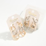 Wholesale set Three Metal Hoop Earrings D