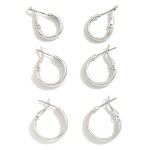 Wholesale set Three Metal Hoop Earrings D