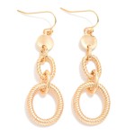Wholesale textured Metal Chain Link Drop Earrings L