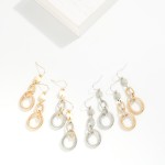 Wholesale textured Metal Chain Link Drop Earrings L