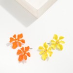 Wholesale clay Flower Drop Earring Gold Bead Detailing
