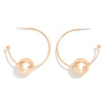 Wholesale metal Hoop Post Drop Earring Metal Ball L