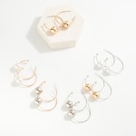 Wholesale metal Hoop Post Drop Earring Metal Ball L