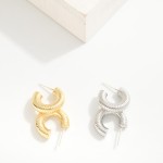 Wholesale metal Ribbed Huggie Hoop Earrings L k Gold Dipped Sterling Silver Post