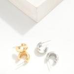 Wholesale simple Metal Squared Tube Drop Earrings L Gold Dipped Sterling Silver