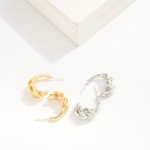 Wholesale twisted Metal Hoop Earring L K Gold Dipped Sterling Silver Post