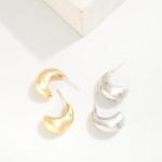 Wholesale metal Half Huggie Hoop Earring L K Gold Dipped Sterling Silver Post
