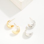 Wholesale metal Half Huggie Hoop Earring L K Gold Dipped Sterling Silver Post
