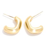 Wholesale simple Metal Huggie Hoop Earring L K Gold Dipped Sterling Silver Post