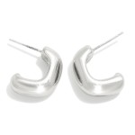 Wholesale simple Metal Huggie Hoop Earring L K Gold Dipped Sterling Silver Post