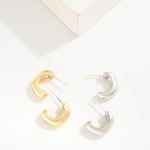 Wholesale simple Metal Huggie Hoop Earring L K Gold Dipped Sterling Silver Post