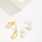 Wholesale simple Linked Metal Circle Post Drop Earrings L Gold Dipped