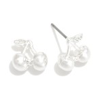 Wholesale metal Cherries Post Drop Earring L Gold Dipped