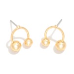Wholesale metal Arc Drop Earring Balls L Gold Dipped