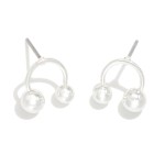 Wholesale metal Arc Drop Earring Balls L Gold Dipped