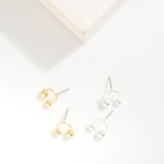 Wholesale metal Arc Drop Earring Balls L Gold Dipped