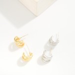 Wholesale layered Metal Hoop Earring L K Gold Dipped Sterling Silver Post