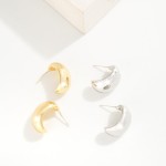 Wholesale chunky Metal Half Hoop Post Drop Earring L K Gold Dipped Sterling Silv