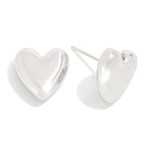 Wholesale puffy Metal Heart Stud Earrings L K Gold Dipped Serling Silver Post