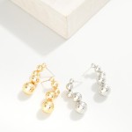 Wholesale linked Metal Circle Post Drop Earring L k Gold Sterling Silver Post