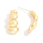 Wholesale linked Metal Oval Post Drop Earrings L k Gold Dipped Sterling Silver P