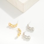 Wholesale linked Metal Oval Post Drop Earrings L k Gold Dipped Sterling Silver P