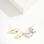 Wholesale metal Teardrop Post Drop Earring L Gold Dipped Sterling Silver Post