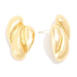 Wholesale metal Stacked Tear Drop Earring L Gold Dipped Sterling Silver Post