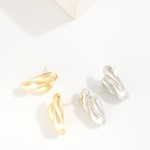 Wholesale metal Stacked Tear Drop Earring L Gold Dipped Sterling Silver Post