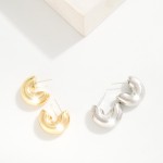Wholesale simple Chunky Huggie Hoop Earring L k Gold Dipped Sterling Silver Post