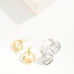 Wholesale metal Door Knocker Layered Hoop Drop Earrings L Gold Dipped Sterling S