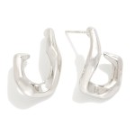 Wholesale hammered Metal Drop Earring L K Gold Dipped Sterling Silver Post