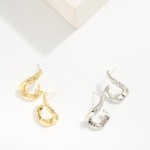 Wholesale hammered Metal Drop Earring L K Gold Dipped Sterling Silver Post