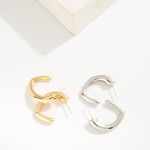 Wholesale simple Metal Rounded V Hoop Earring L K Gold Dipped Sterling Silver Po