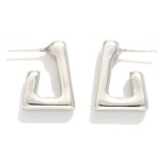 Wholesale metal Rectangular Hoop Earring L k Gold Dipped Sterling Silver Post