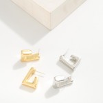 Wholesale metal Rectangular Hoop Earring L k Gold Dipped Sterling Silver Post
