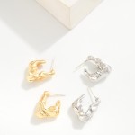Wholesale chunky Wavy Metal Hoop Earring L K Gold Dipped Sterling Silver Post