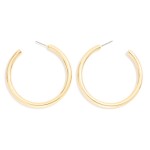 Wholesale simple Metal Hoop Drop Earrings D Gold Dipped