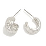 Wholesale textured Metal Hoop Earrings Gold Dipped D