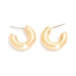 Wholesale simple Metal Huggie Hoop Earring L Gold Dipped