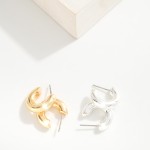 Wholesale simple Metal Huggie Hoop Earring L Gold Dipped
